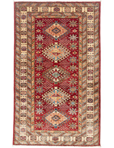 Rug Kazak Fine Pakistan 94x152 Burgundy Red Ivo