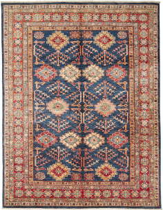 Tappeto Kazak Fine Pakistan 153x198 Blu Intenso