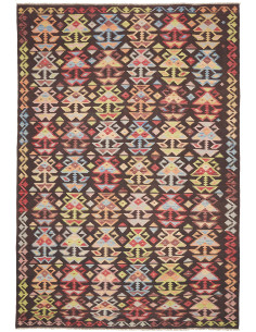 Tappeto Kilim Afghanistan 201x295 Marrone Scuro