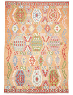 Tappeto Kilim Afghanistan 206x292 Arancione Pes