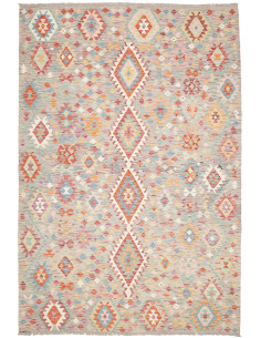 Tappeto Kilim Afghanistan 197x295 Grigio Tenue