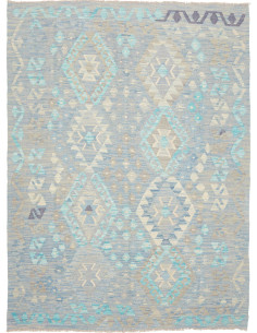 Tappeto Kilim Afghanistan 156x213 Azzurro Grigi