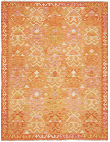 Rug Kilim Afghanistan 153x201 Orange Pink Cream