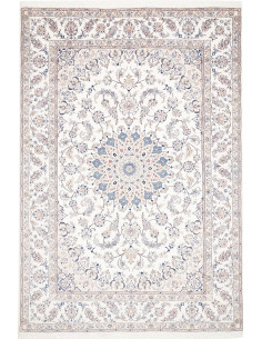 Rug Kashan Persia 197x300 Cream White Beige Blu