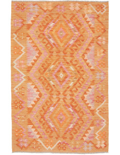 Tappeto Kilim Afghanistan 101x154 Arancio Pesca