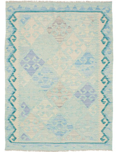 Tappeto Kilim Afghanistan 103x144 Azzurro Chiar