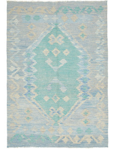 Tappeto Kilim Afghanistan 105x150 Azzurro Verde