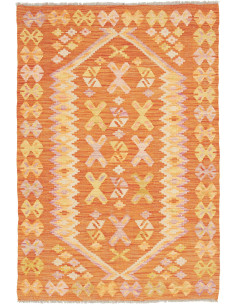 Tappeto Kilim Afghanistan 100x149 Arancione Ter