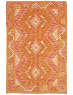 Tappeto Kilim Afghanistan 101x153 Arancio Rosa