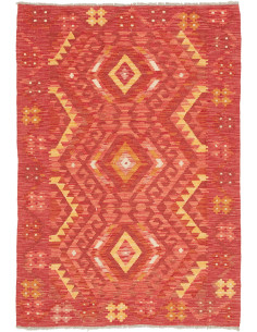 Tappeto Kilim Afghanistan 105x148 Rosso Terraco