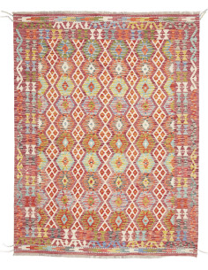 Tappeto Kilim Afghanistan 151x200 Rosso Bordeau