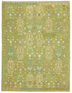 Tappeto Kilim Afghanistan 150x202 Verde Beige B