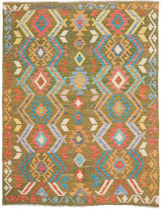 Tappeto Kilim Afghanistan 150x200 Verde Oliva C