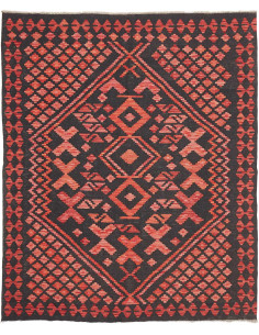 Rug Kilim Afghanistan 160x196 Charcoal Coral Re