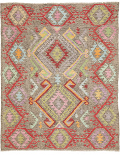 Tappeto Kilim Afghanistan 154x190 Grigio Marron