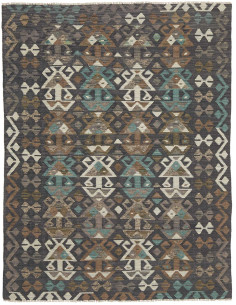 Rug Kilim Afghanistan 151x198 Charcoal Grey Bei