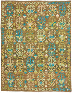 Rug Kilim Afghanistan 157x204 Olive Brown Aqua