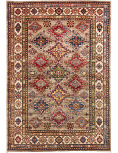Tappeto Kazak Fine Pakistan 126x184 Grigio Taup