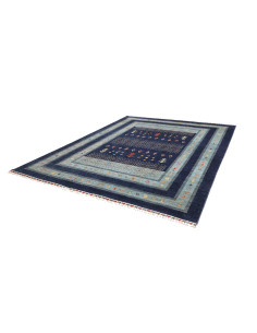 Tappeto Siva Pakistan 250x304 Blu Scuro Azzurro 2