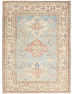 Tappeto Kazak Afghanistan 170x228 Azzurro Crema