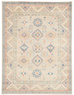 Rug Kazak Afghanistan 152x203 Cream Beige Blue