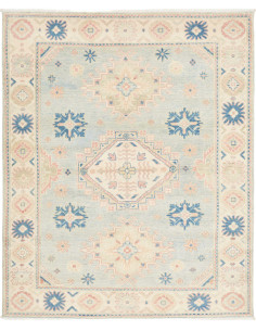 Rug Kazak Afghanistan 151x185 Pastel Blue Cream