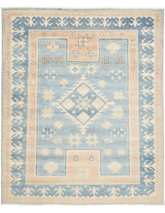 Tappeto Kazak Afghanistan 164x200 Blu Pastello