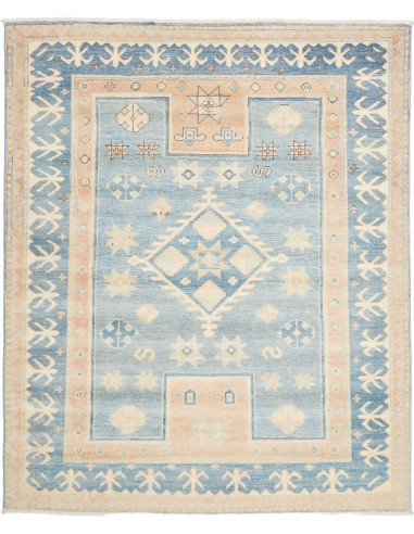Rug Kazak Afghanistan 164x200 Pastel Blue Peach