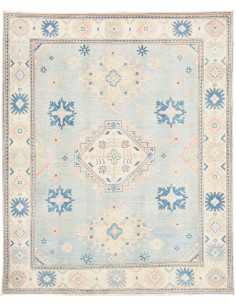 Tappeto Kazak Afghanistan 150x185 Azzurro Crema