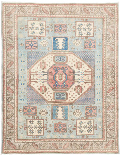Rug Kazak Afghanistan 146x188 Light Blue Cream