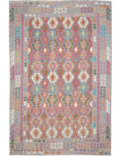 Tappeto Kilim Afghanistan 205x311 Blu Lavanda C