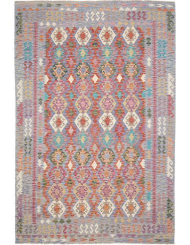 Rug Kilim Afghanistan 205x311 Muted Blue Lavend