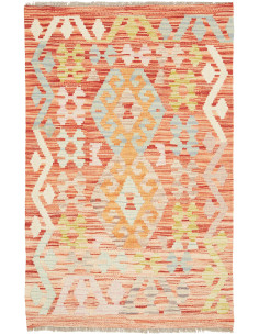 Rug Kilim Afghanistan 79x126 Terracotta Blue Cr