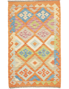 Tappeto Kilim Afghanistan 77x124 Arancio Blu Cr