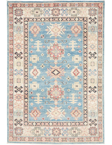 Tappeto Kazak Afghanistan 103x149 Azzurro Blu B
