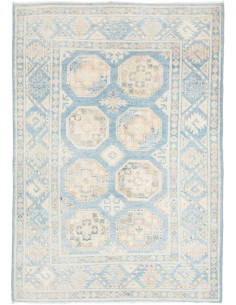 Tappeto Kazak Afghanistan 104x148 Azzurro Chiar