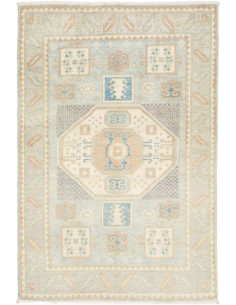 Tappeto Kazak Afghanistan 100x150 Azzurro Crema