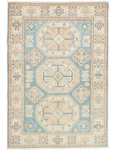 Tappeto Kazak Afghanistan 102x153 Blu Chiaro Az