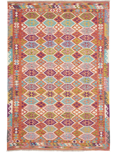 Rug Kilim Afghanistan 176x257 Terracotta Teal P