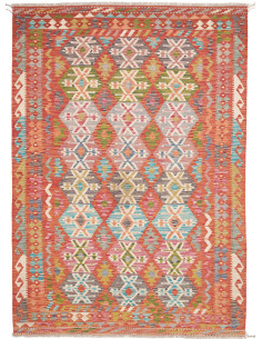 Rug Kilim Afghanistan 178x259 Coral Red Turquoi