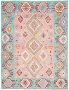 Rug Kilim Afghanistan 182x237 Pink Turquoise Or