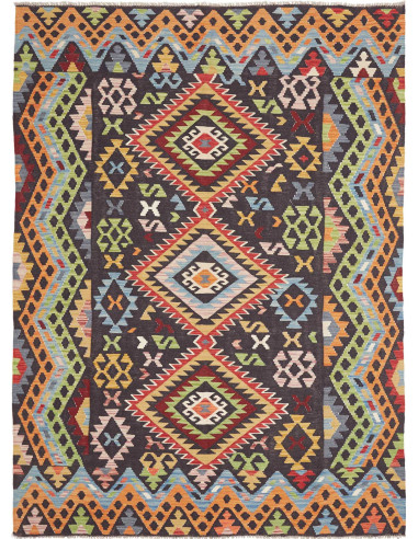 Hand Made Rug Kilim Afghanistan 175x240 Dark Gr