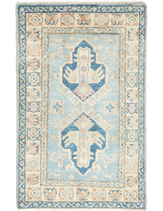 Hand Made Rug Kazak Afghanistan 61x96 Sky Blue