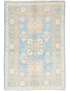 Hand Made Rug Kazak Afghanistan 61x87 Light Blu
