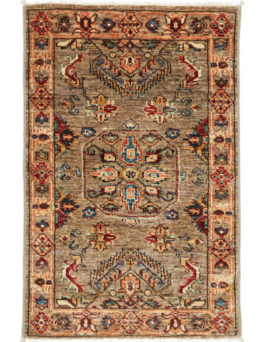 Hand Made Rug Kazak Fine Pakistan 58x90 Brownis
