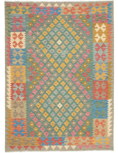 Hand Made Rug Kilim Afghanistan 132x178 Aqua Gr