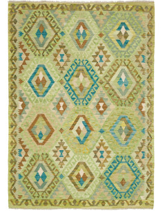 Hand Made Rug Kilim Afghanistan 131x186 Green T