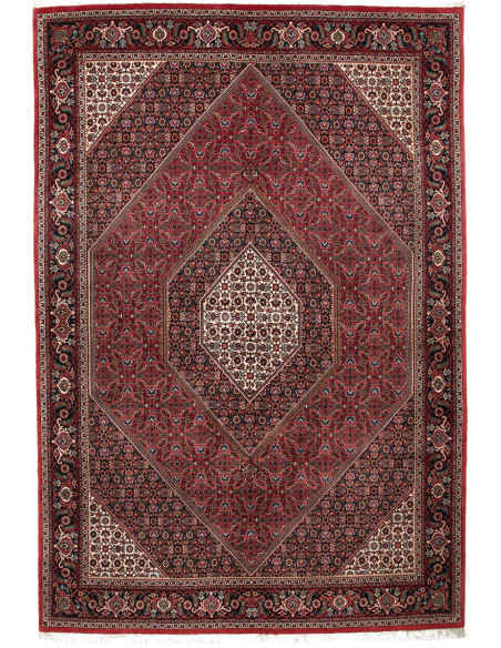 Rug Bidjar with silk Persia grey purple 168x246