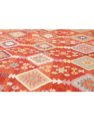 Kilim 252x358 Cm Kilim Afghano Lana Cardata A Mano