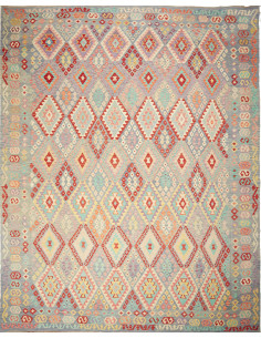 Tappeto Kilim Afghanistan 368x442 Grigio-azzurr